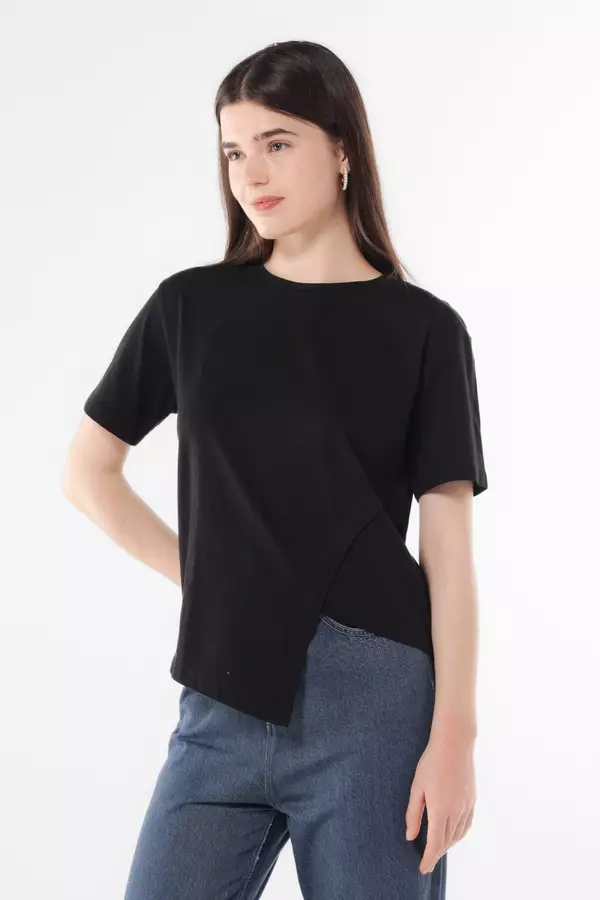 MINIMAL - Darling - Deconstructive T Shirt - Black Colour Black