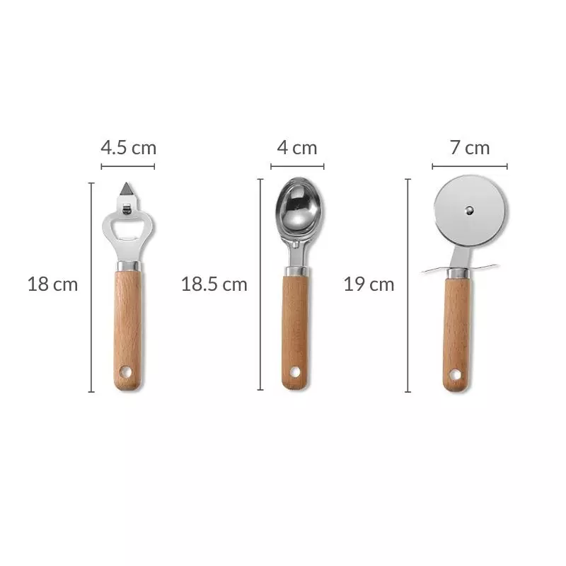 9pc Wooden Kitchen Gadget Set