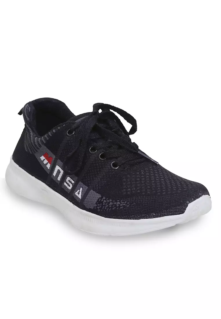 Ahya Sepatu Sneakers Tali Pria Wanita Desain MNSA Sporty Shoes Material Canvas ORIGINAL - Black