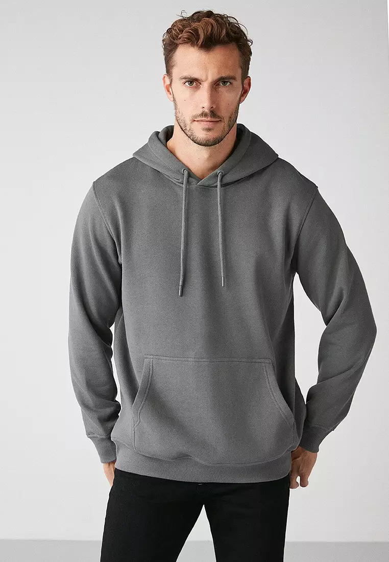 Jorge Soft Hooded Organic Cotton Kangaroo Pocket Regular Sweatshirt