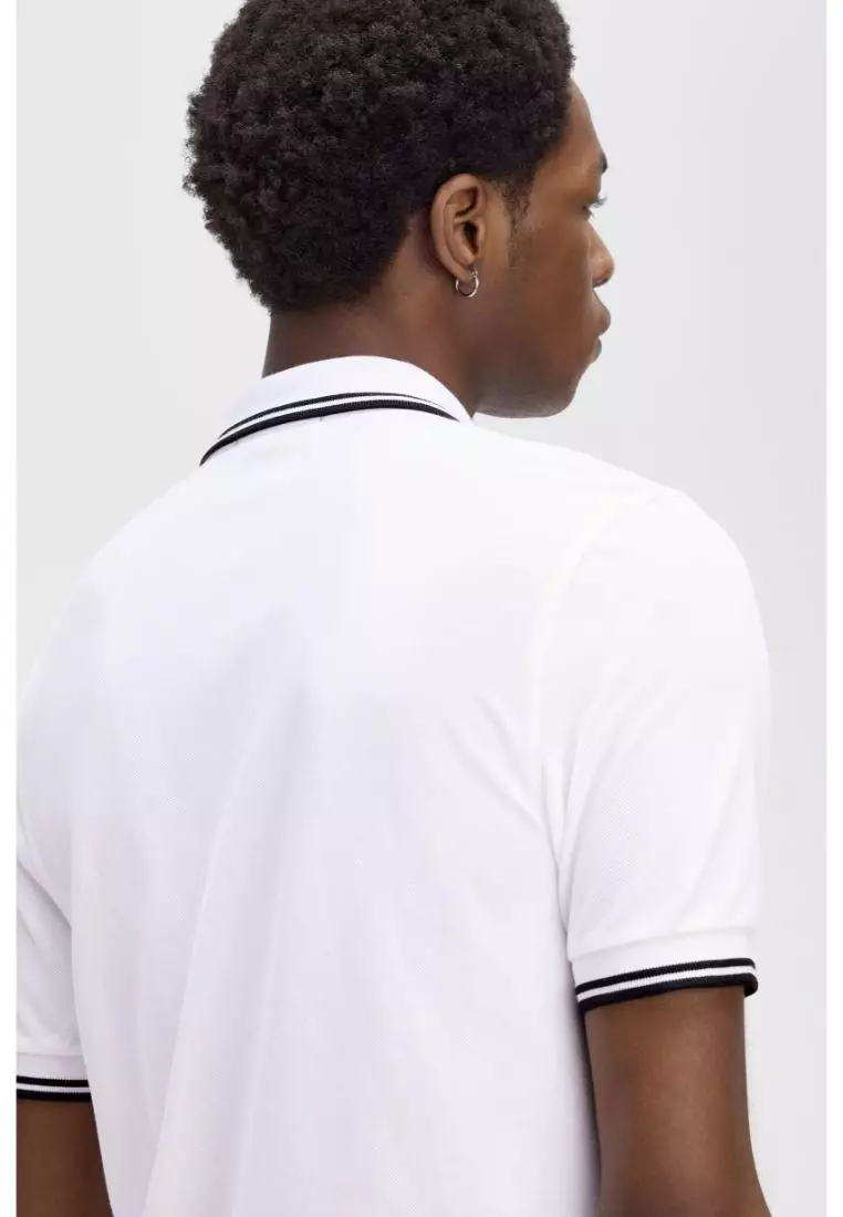 Fred Perry M3600 Twin Tipped Fred Perry Shirt (White / Black / Black)