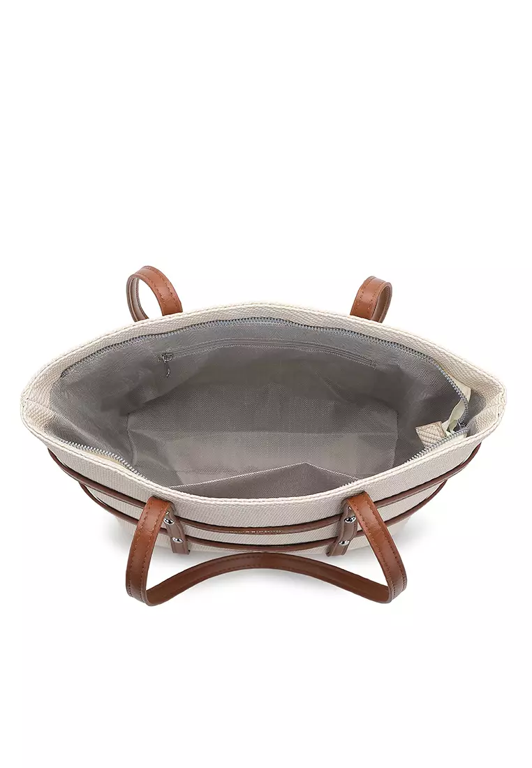 Women's Tote Bag / Shoulder Bag (Tas Jinjing Wanita / Tas Bahu Wanita) - Krem