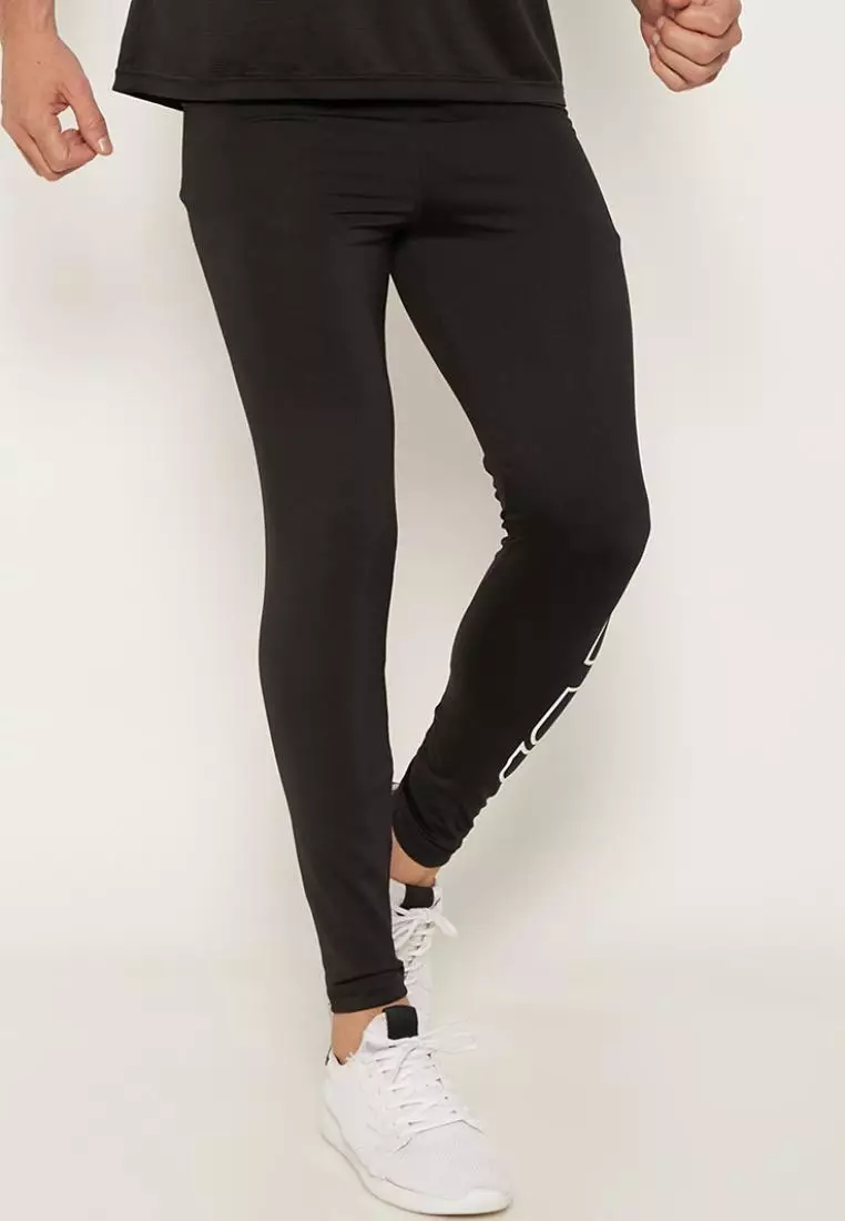 MB062 compression logo icon legging full line olahraga pria black