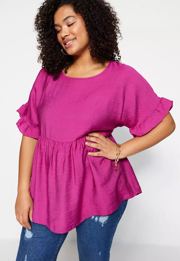 Frilly blouse cheap plus size