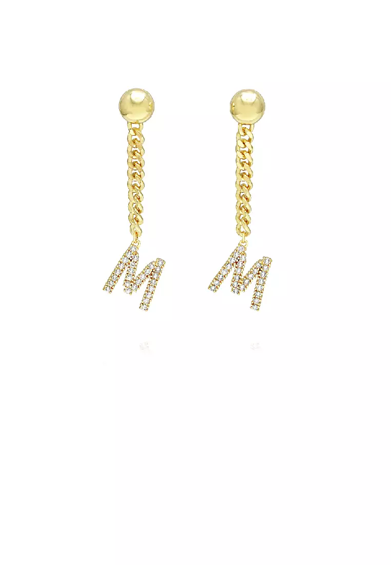 Gold letter m earrings outlet