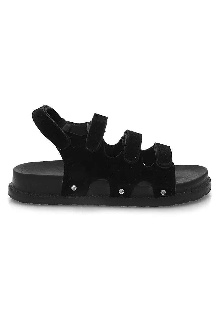 Sepatu Sandal Wanita Model Strap Design Sylish High Quality - Hitam