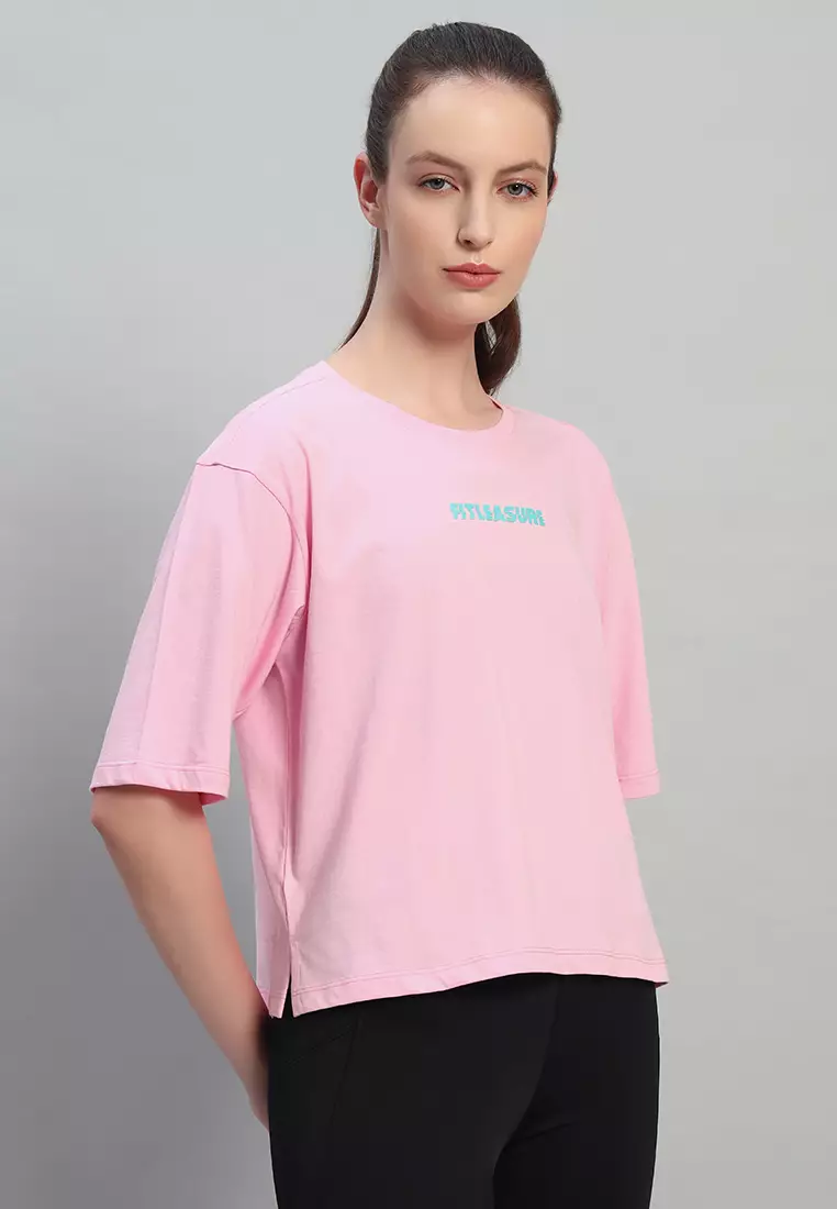 Women's Oversized Cotton Pink T-Shirt