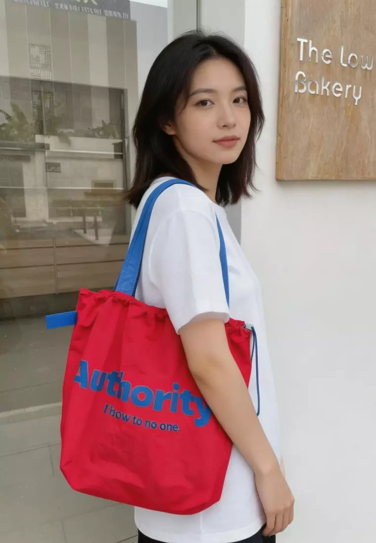 Korean-style minimalist and versatile letter print tote bag CA26041071RD