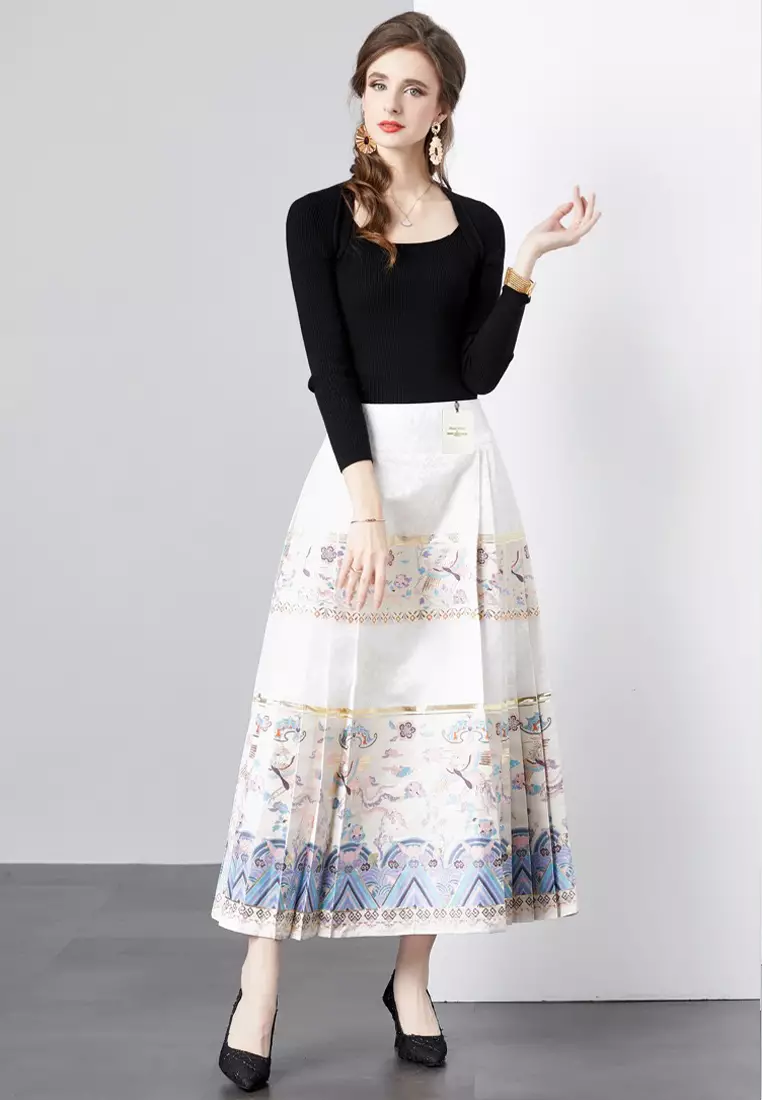 Elegant white maxi clearance skirt