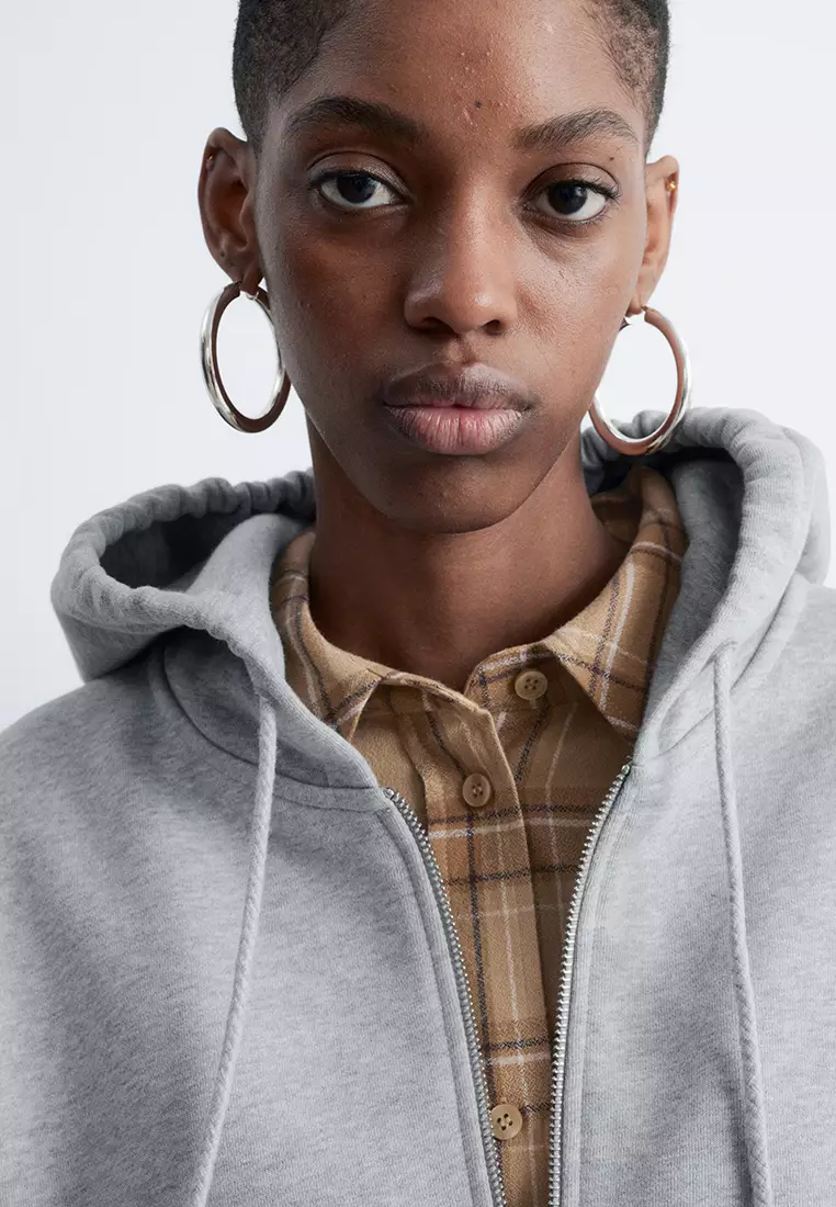 Cropped Zip-Up Hoodie