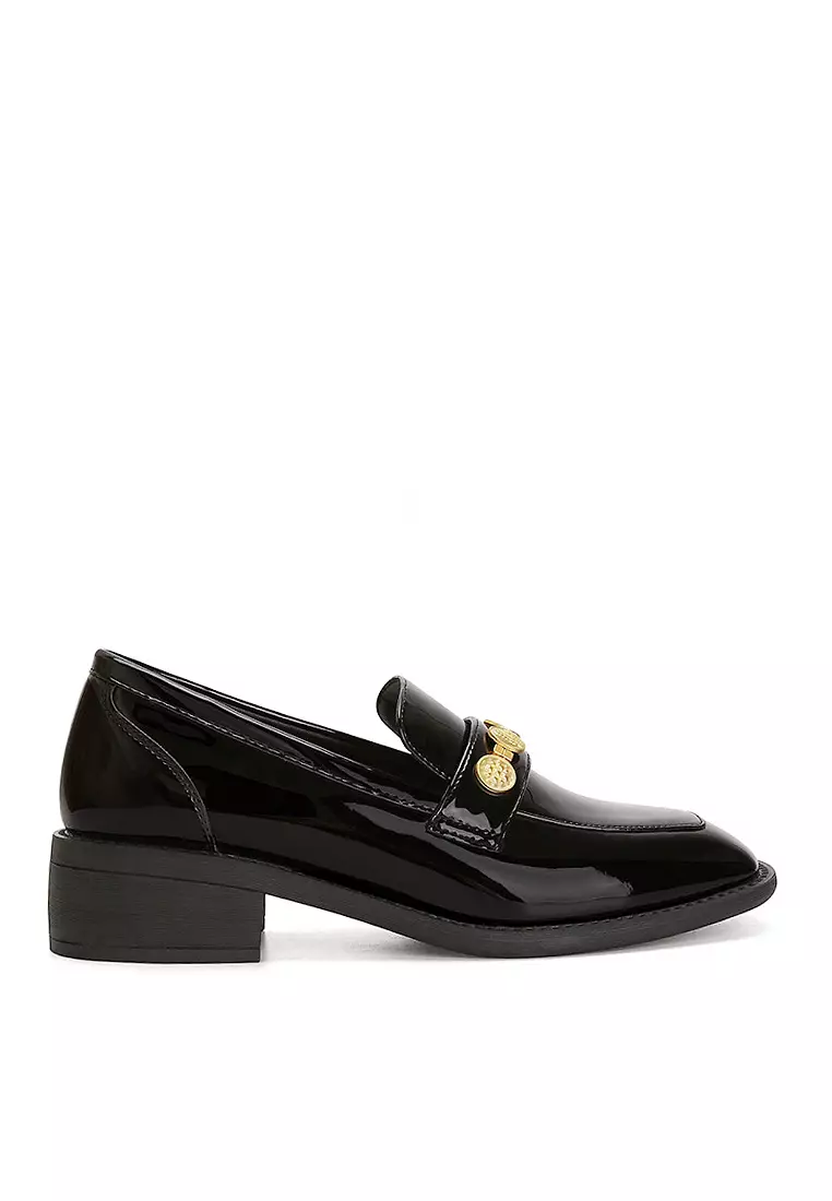 Discount on Twenty Eight Shoes  shoes - SKU: VANSA Shinny Patent Metal Buckle Loafers VSW-F188