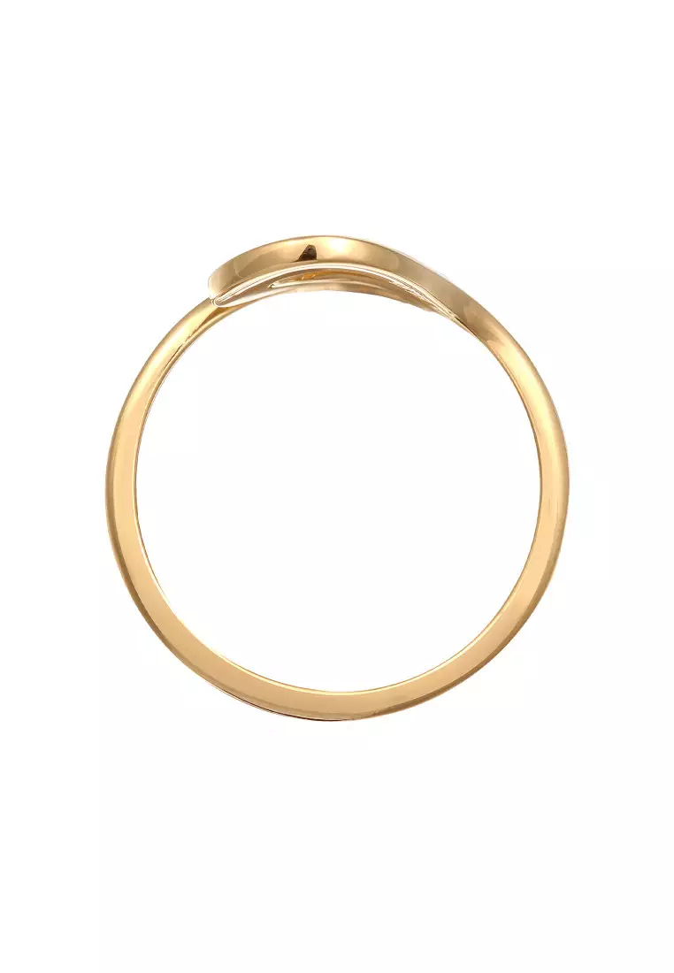 Cincin Perhiasan Perak 925 Wanita Spiral Gold Plated