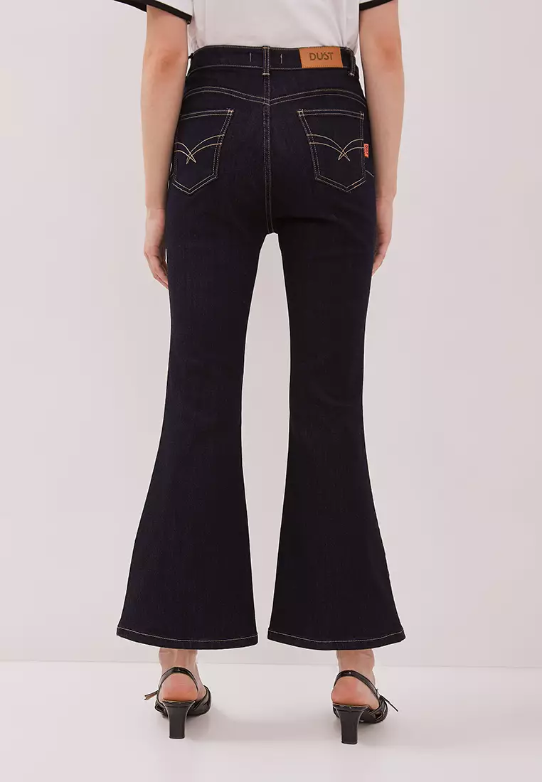 DUST Celana Bell Bottom Denim Laluna Dark Blue (D.3835)