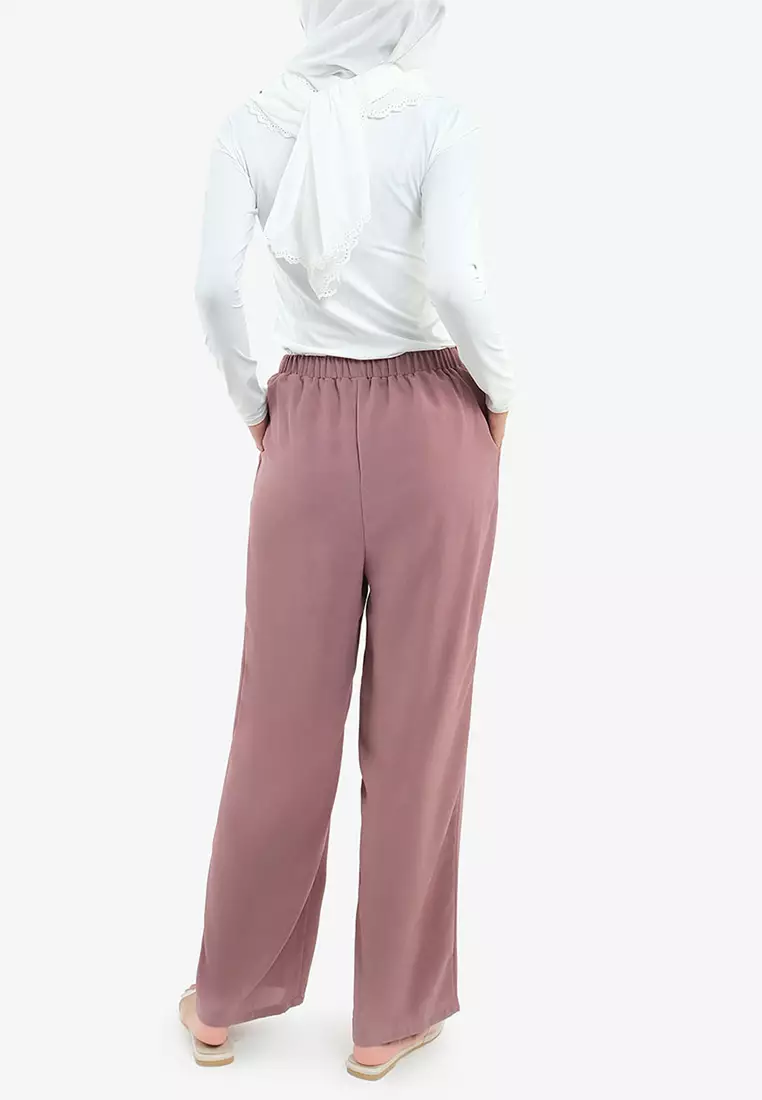 Sarena Straight Cut Pants - Rose Taupe