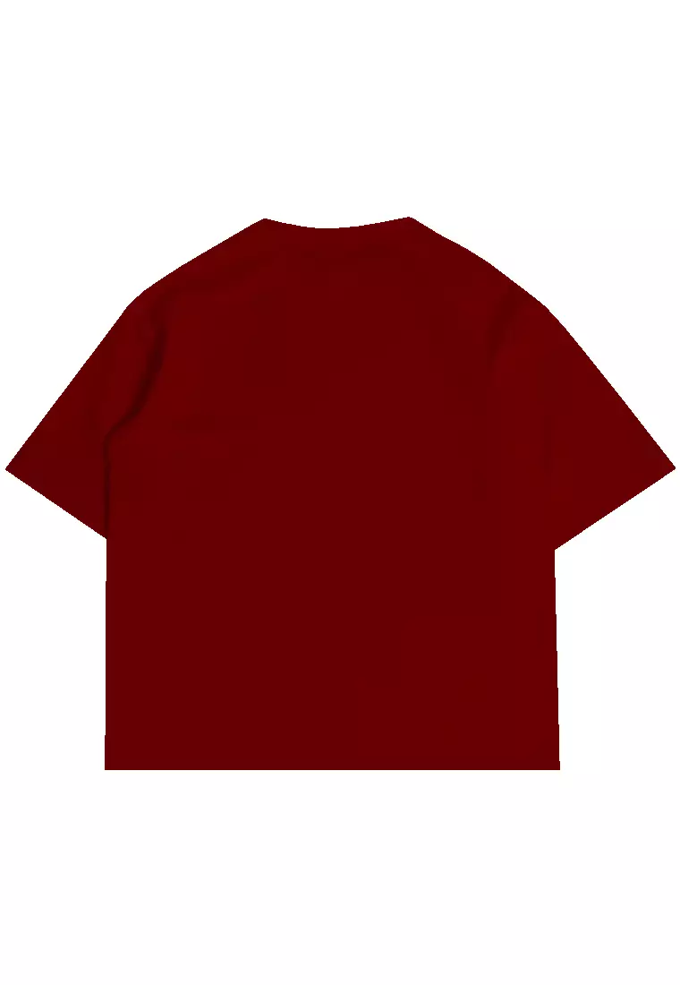 MTN62 kaos oversize gambar es krim matcha green tea ice cream maroon