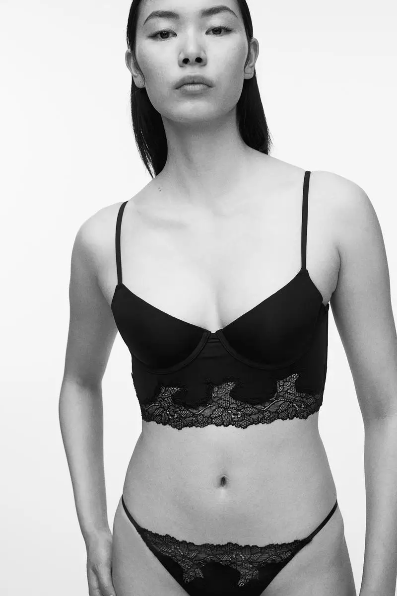 Microfibre demi push-up bustier