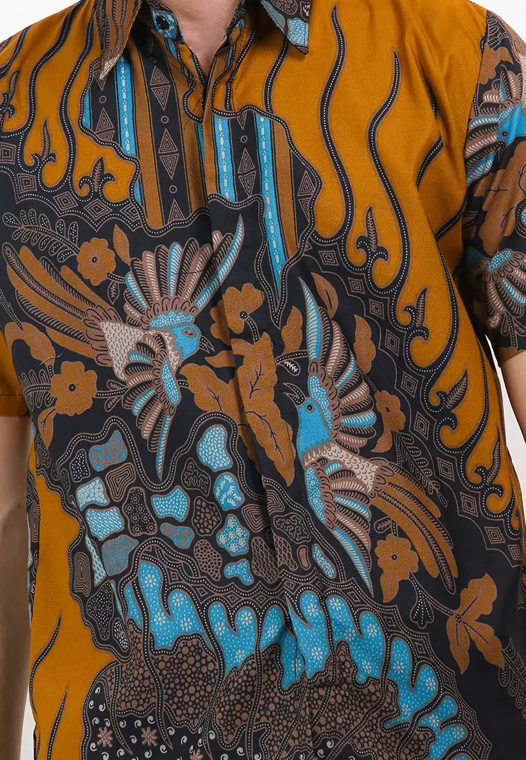 Kenari Kemeja Batik Exclusive Premium Pria Casual Modern Lengan Pendek