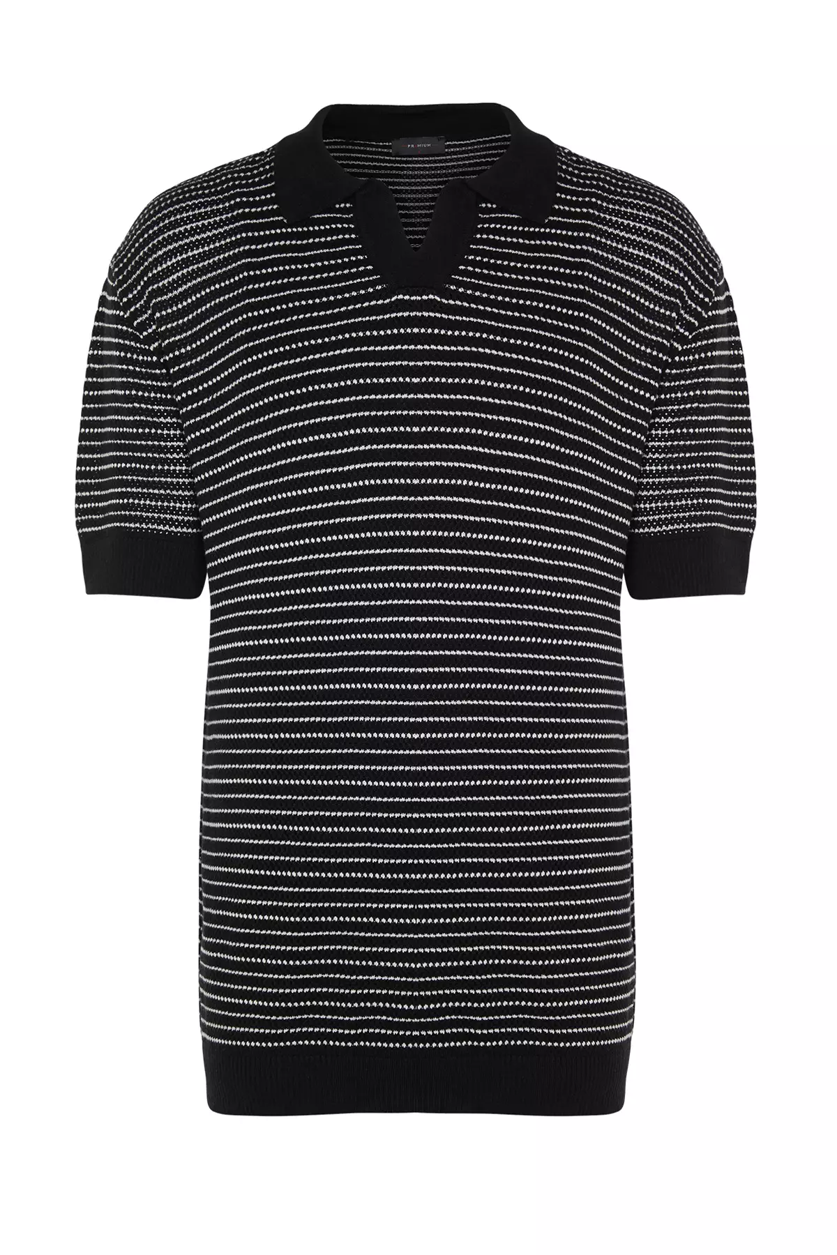 Stripe Knitted Polo Shirt