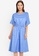 niko and ... blue Ruched Short Sleeves Dress 1FB85AA4C81EFBGS_1