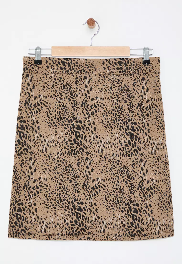 Plus Size Printed Mini Skirt