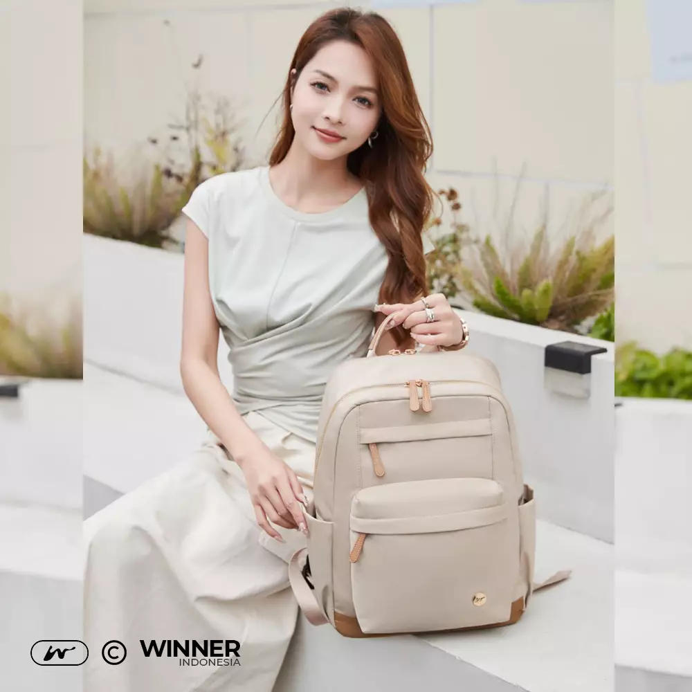 Tas Ransel Laptop 14 inch Oxford Anti-Air Backpack Korean Style (T14-011) - Warna Hitam 14 inch