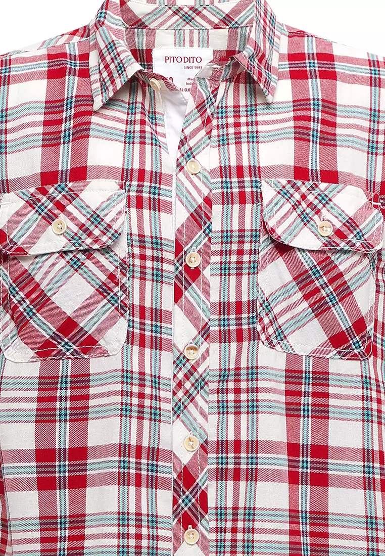 Pito Dito Boy Juanito Kemeja Pendek Anak Multicolor Motif Kotak