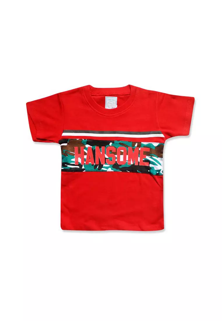 Skabe Pakaian Bayi Anak Laki Laki Baju Atasan Oblong Lengan Pendek Motif Hansome Army Setelan Celana Kaos All Size Warna Tua Usia 12 Bulan Hingga 18 Bulan 3060