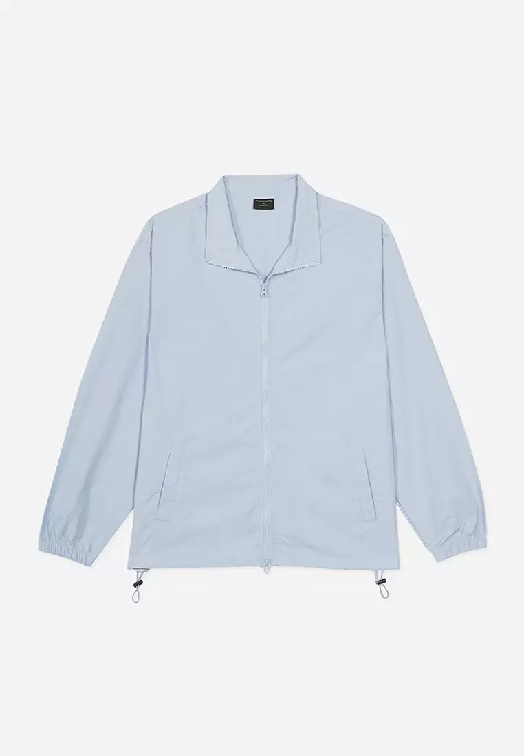 Relaxed Fit Windbreaker With Two Way Zipper