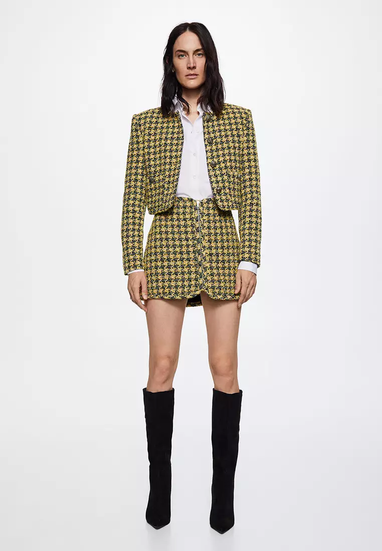 Buy Mango Tweed Zipper Skirt 2024 Online ZALORA Philippines