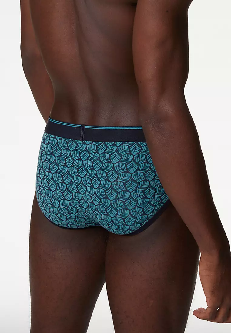 5pk Cool and Fresh Leaf Print Brief