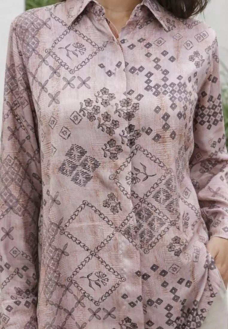 Shirt With Printed In Brown By Brilliant Girl Warna COKLAT