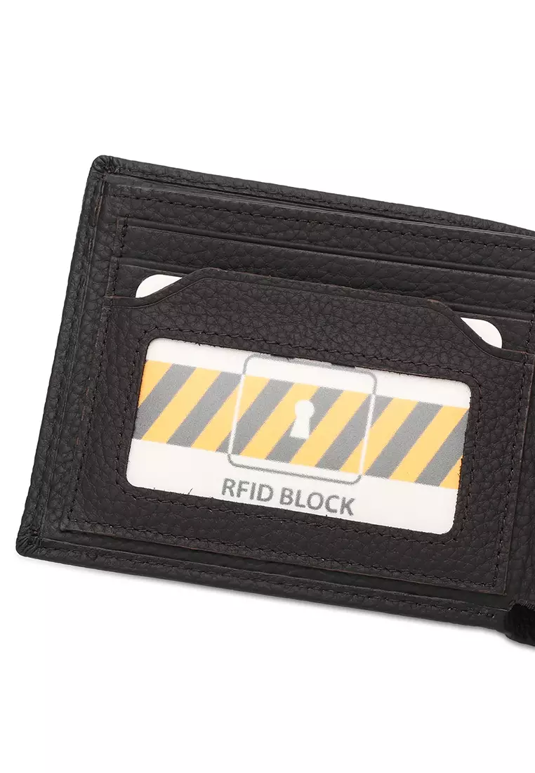 Men's Genuine Leather RFID Blocking Bi Fold Wallet