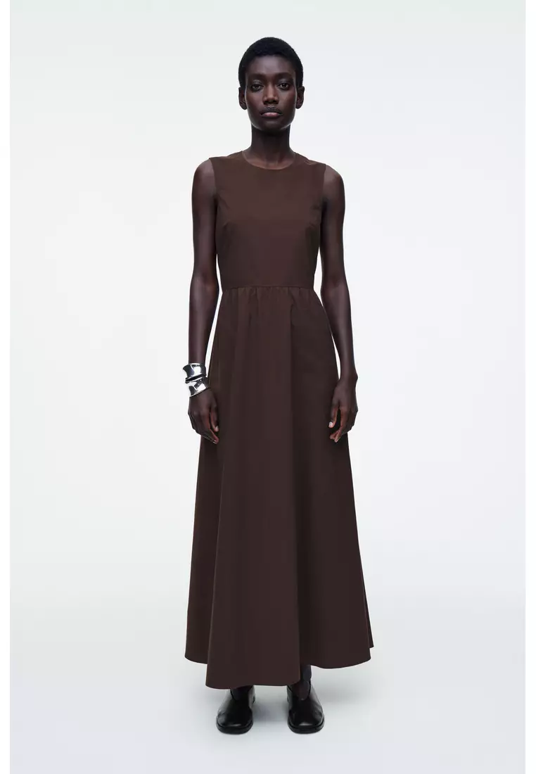 OPEN-BACK COTTON MAXI DRESS