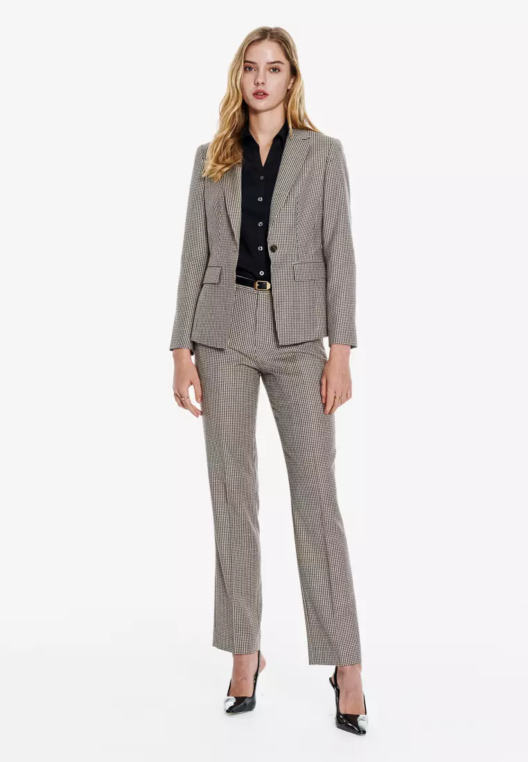 黑色V領修身版長袖襯衫