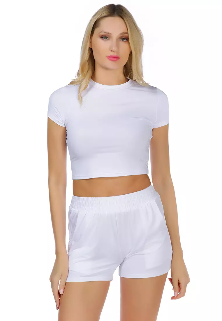 White soft hotsell shorts