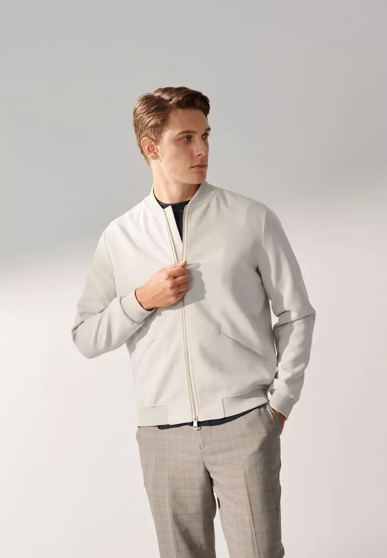Light Grey Baseball Jacket