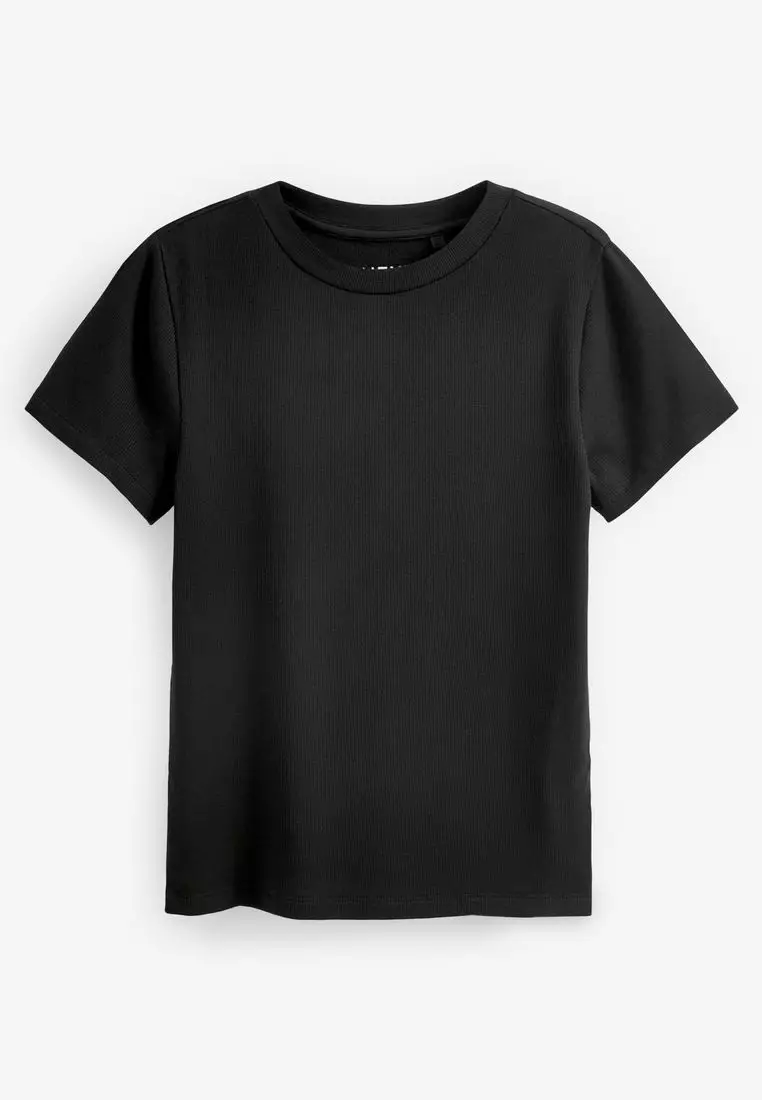 Buy NEXT Soft Touch TENCEL™ Ribbed Short Sleeve T-Shirt Online | ZALORA ...