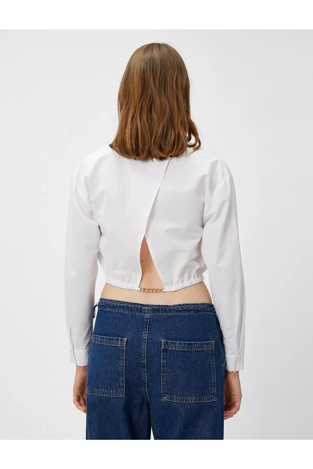 Back Detailed Crop Shirt