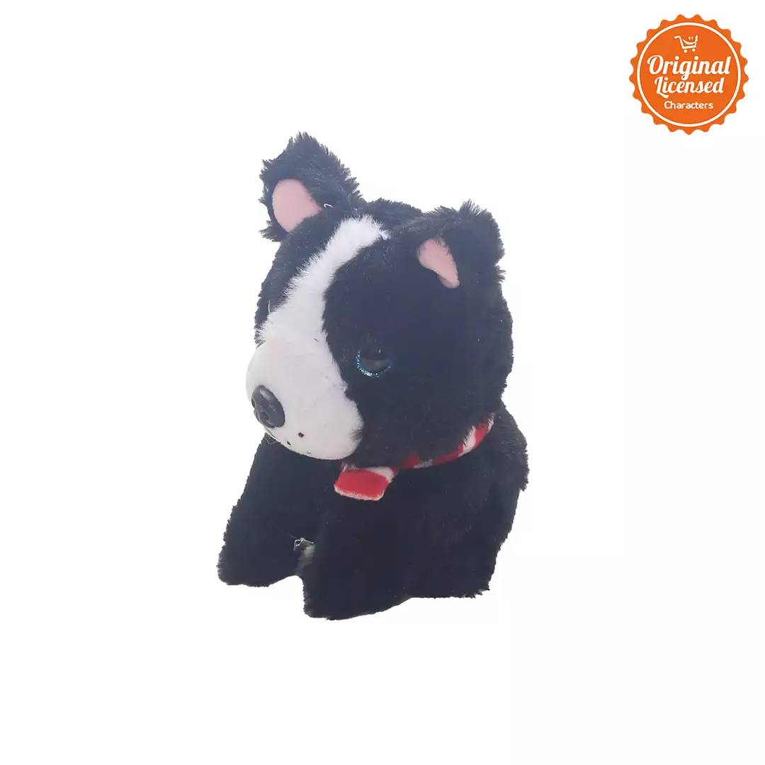 Boneka Sit Dog With Syall Black 15 cm
