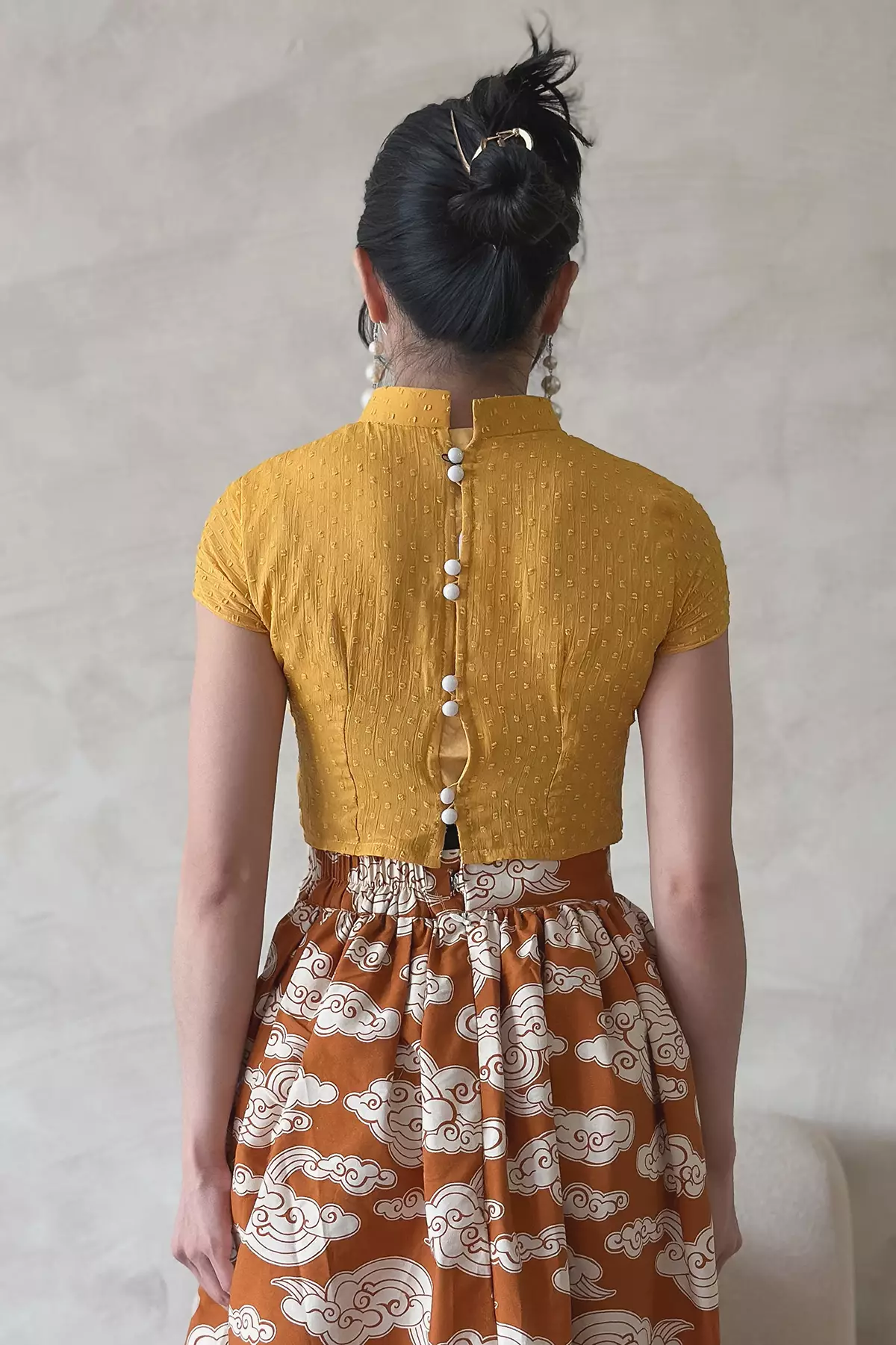 Mahadewi Megamendung Kunyit Batik Blouse