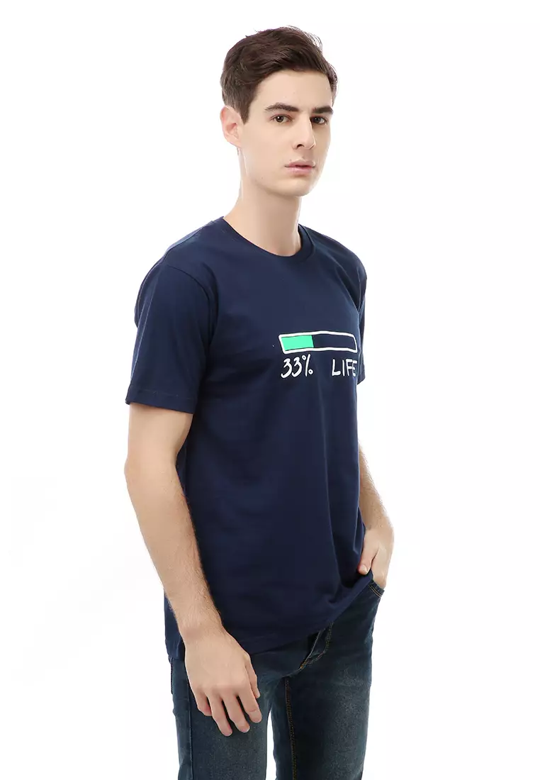 Jack T-Shirt Atasan Kasual Kaos Pria Life Lengan Pendek Material Cotton ORIGINAL - Navy