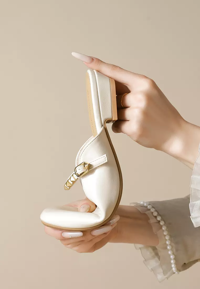 3CM Rivet Needle Strap Mules WW6579-2