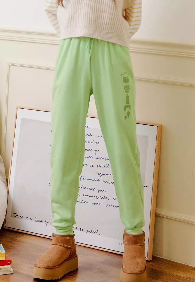 HELLO KITTY Taiwan Print UV-Protection Colorblock Jogger Pants for Women [KB1442]