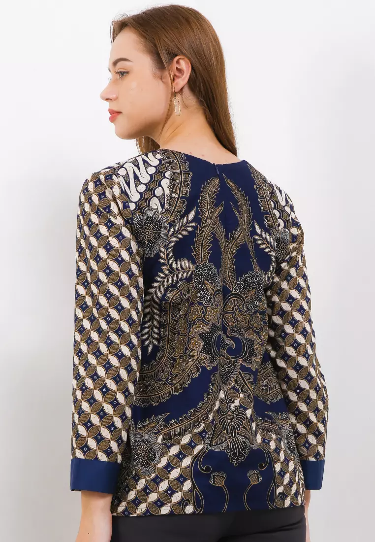 Alika Blouse Batik Katun Trikot Lengan 7/8