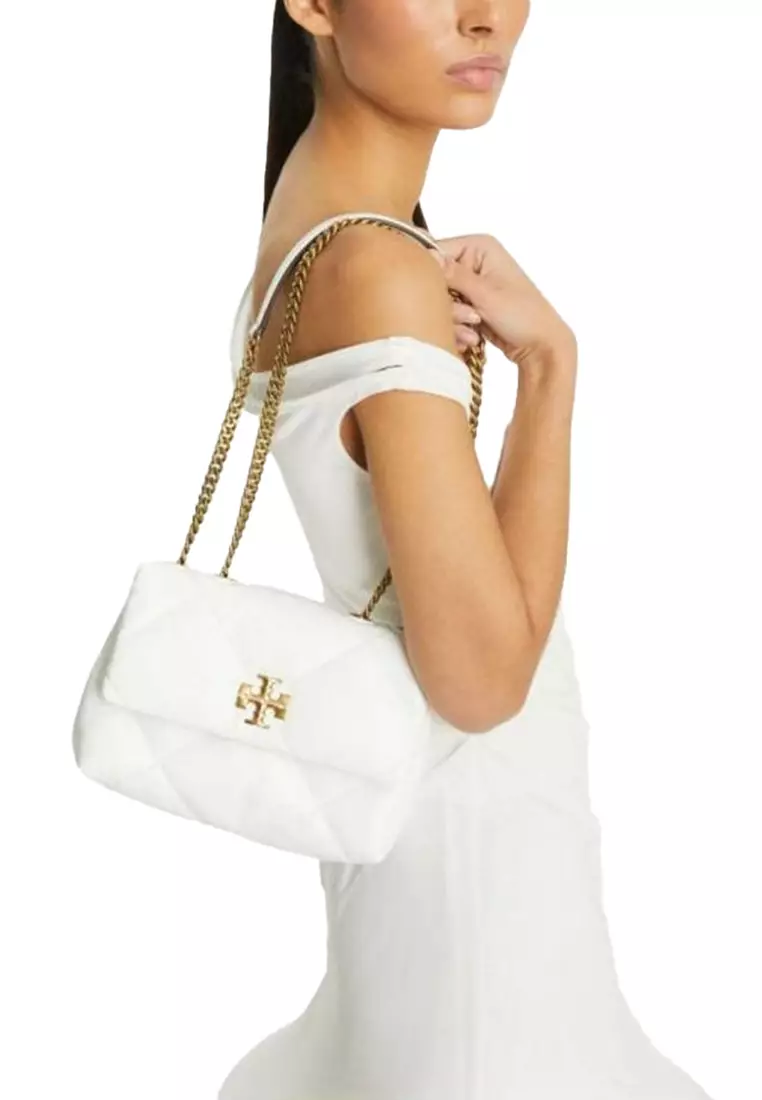 Small Kira Diamond Quilt Convertible Shoulder Bag Blanc 154706