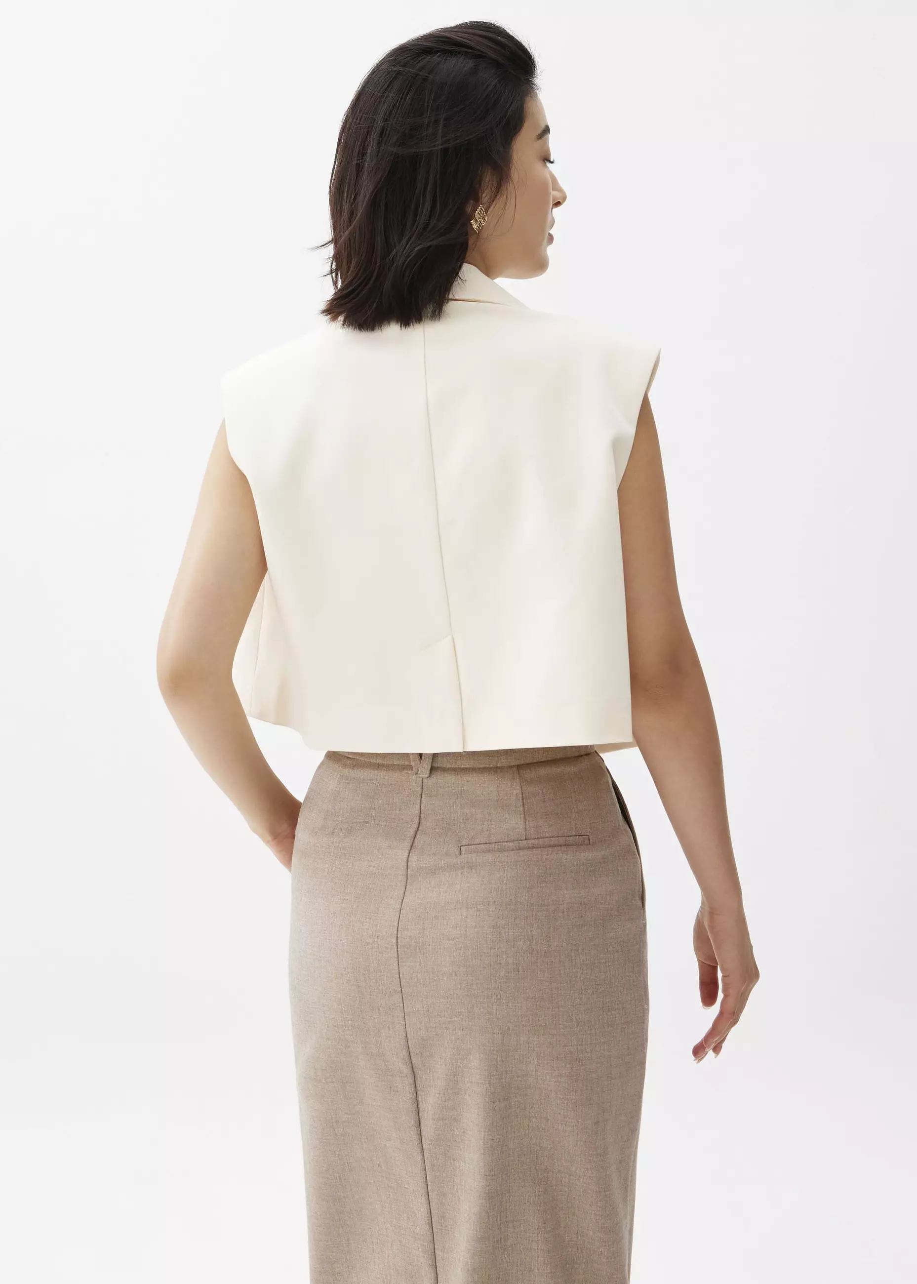 Vest Wanita - Tailored Crop Vest