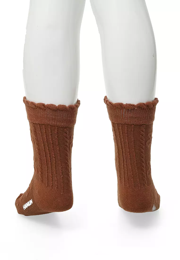 Candie Kaos Kaki Anak Wanita Motif Cherry Children's Socks Comportable Material Cotton ORIGINAL - Brown