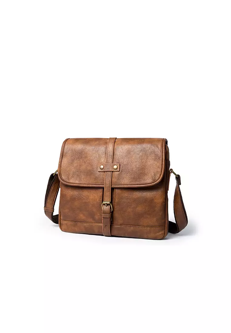 Men s Front Flap Buckle Messenger Bag