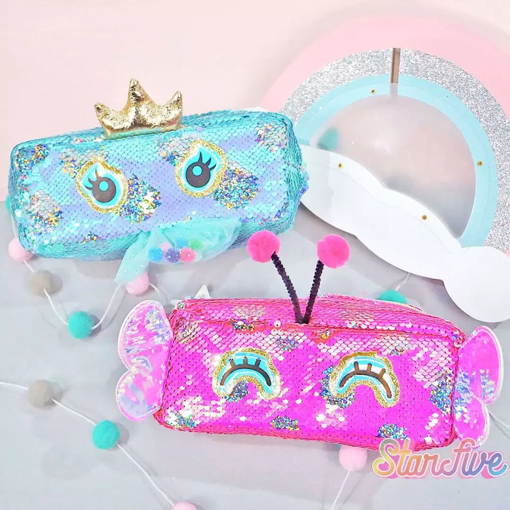 TEMPAT PENSIL SEKOLAH ANAK SEQUIN KOTAK STARFIVE - MERMAID TOSCA