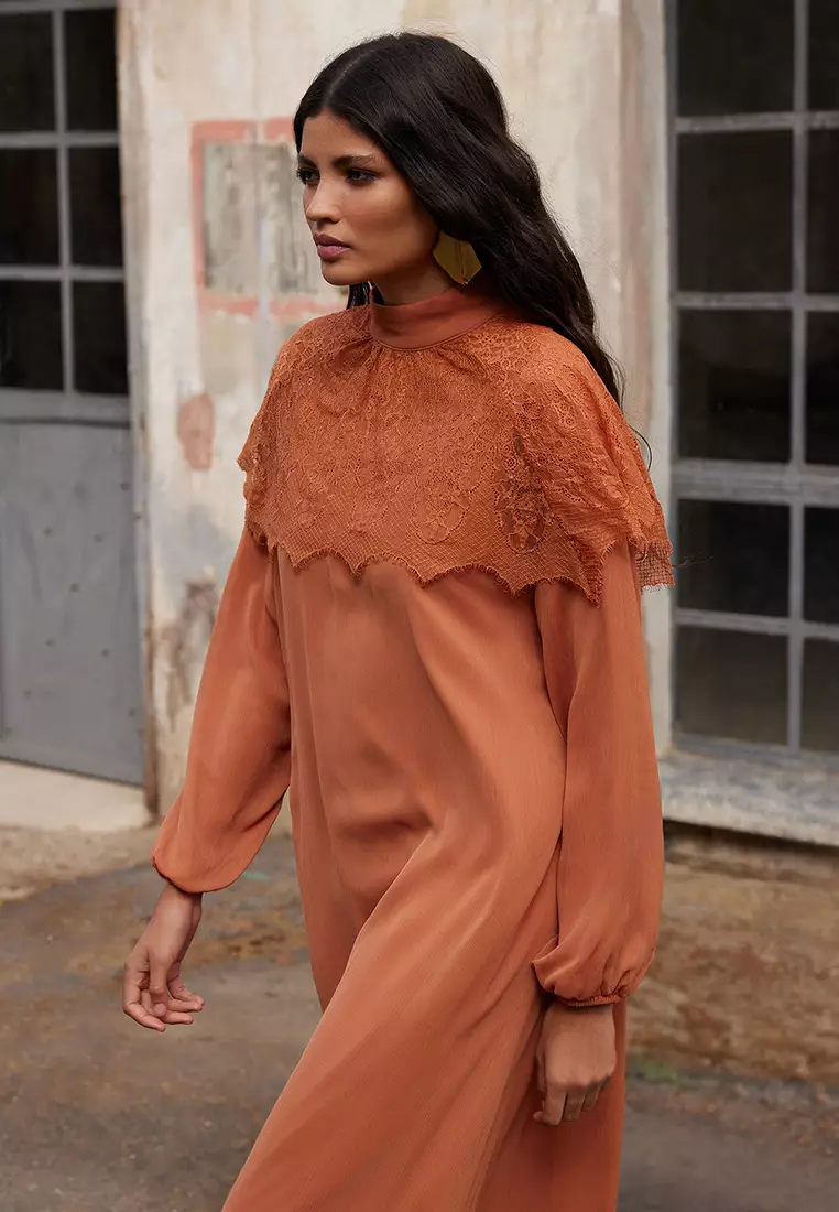 X AI Lace Cape Dress